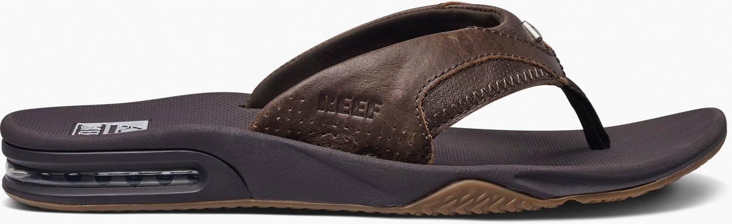 Reef men's leather hot sale fanning flip flops