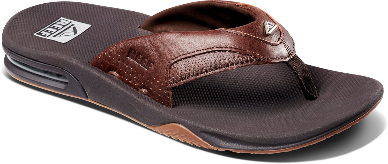 Reef Men's Leather Fanning Lux Flip Flops | Academy