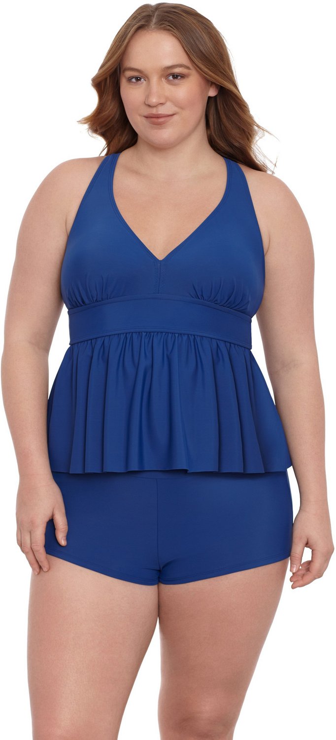 Plus size hot sale peplum tankini