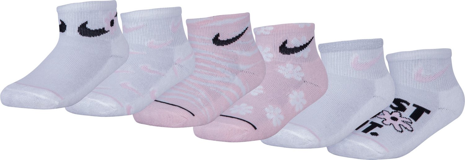 Nike Youth Floral Quarter Socks 6-Pack | Academy