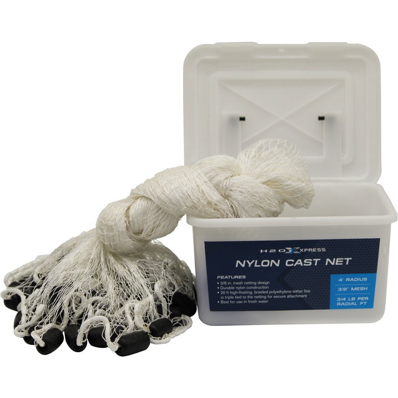 H2O XPRESS 4 ft 3/4 lb Nylon Cast Net White - Castnets/Trotline And Gaffs at Academy Sports