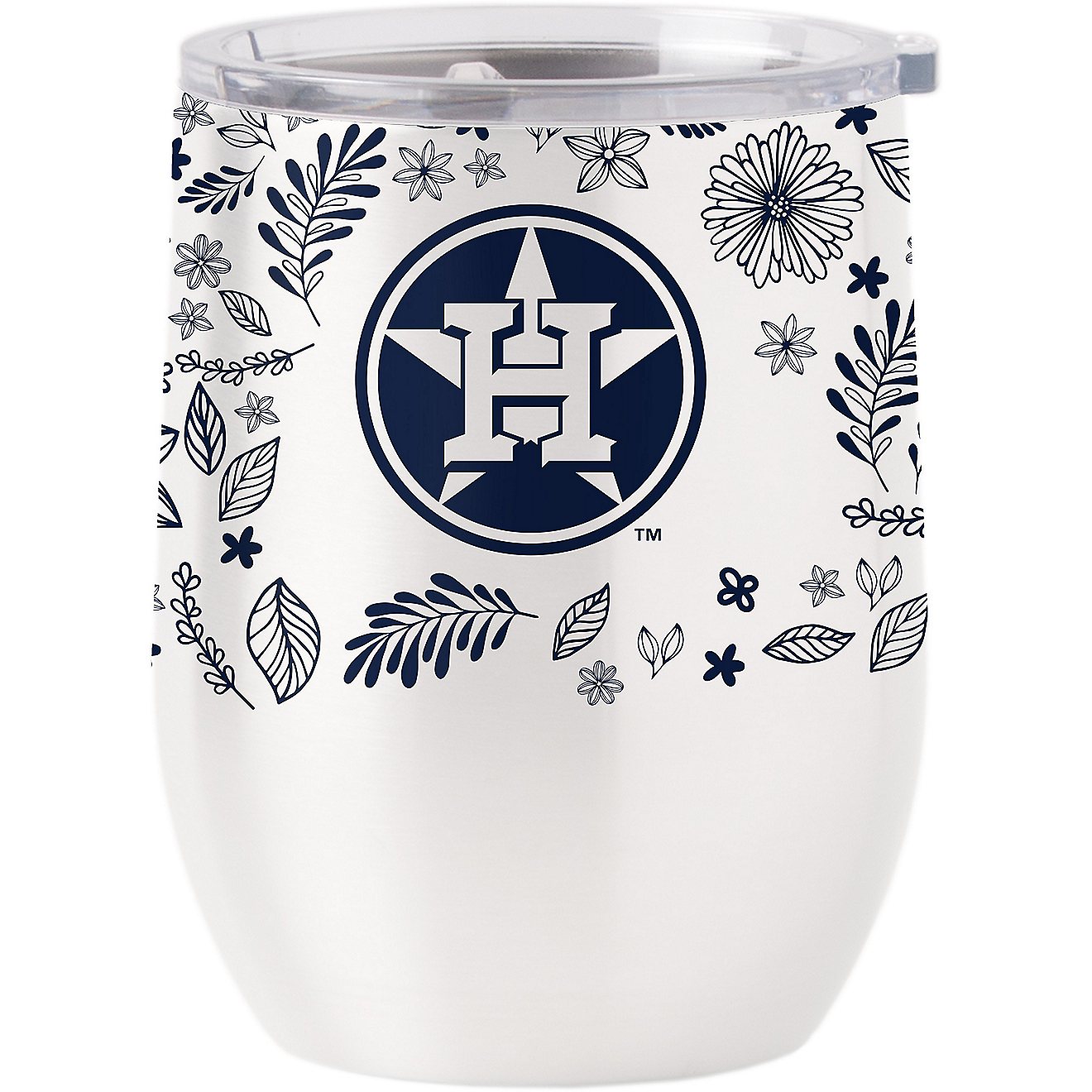 Logo Houston Astros Botanical 16 oz Stainless Steel Curved Tumbler                                                               - view number 1