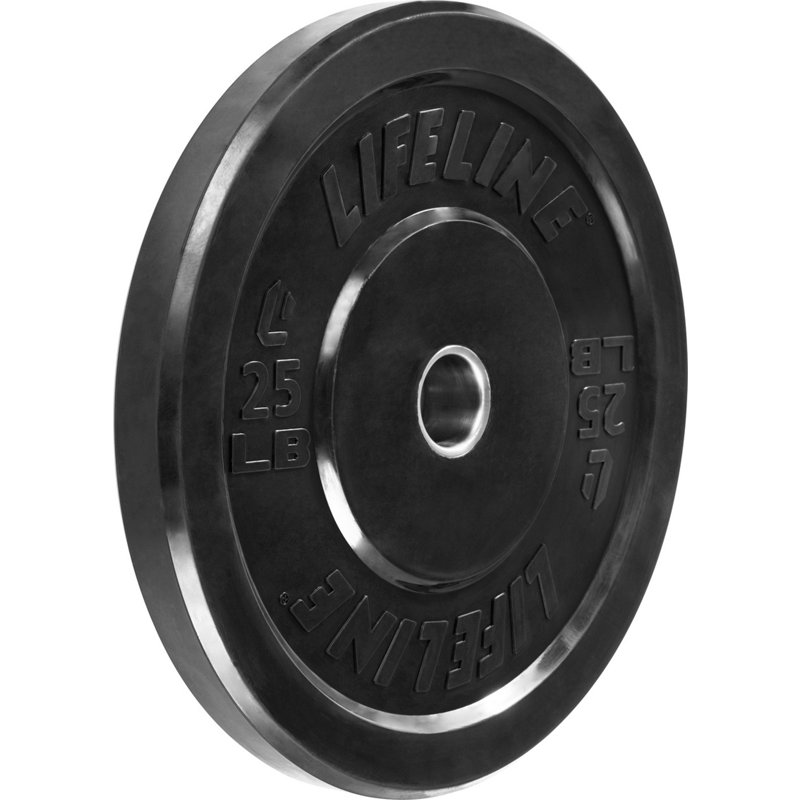 Photos - Barbells & Dumbbells Lifeline Olympic Rubber Bumper Plate Black, 15 Lbs - Free Weights/Bulk at 