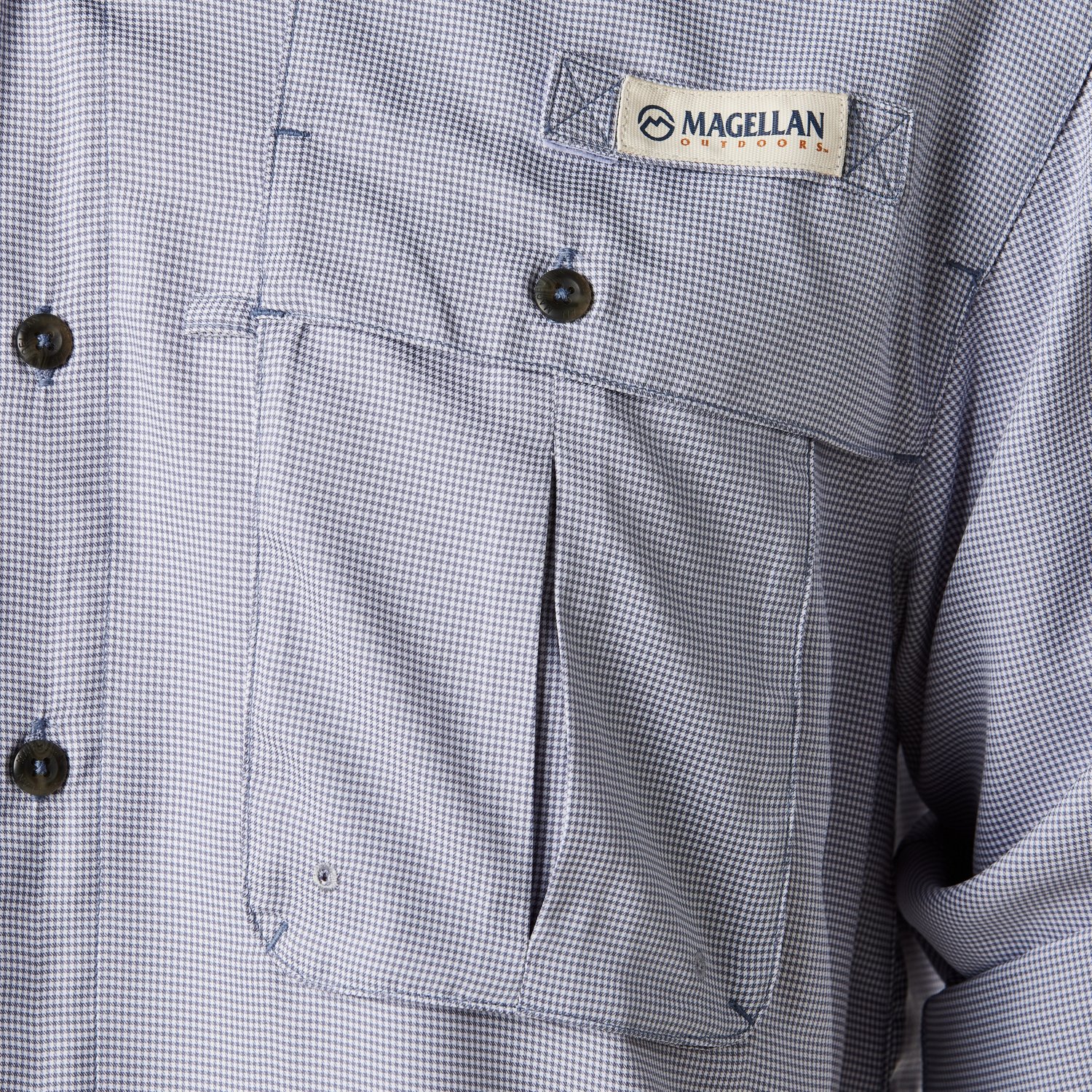 Magellan Outdoors Men's Aransas Pass Mini Check Long Sleeve Fishing Shirt - view number 5