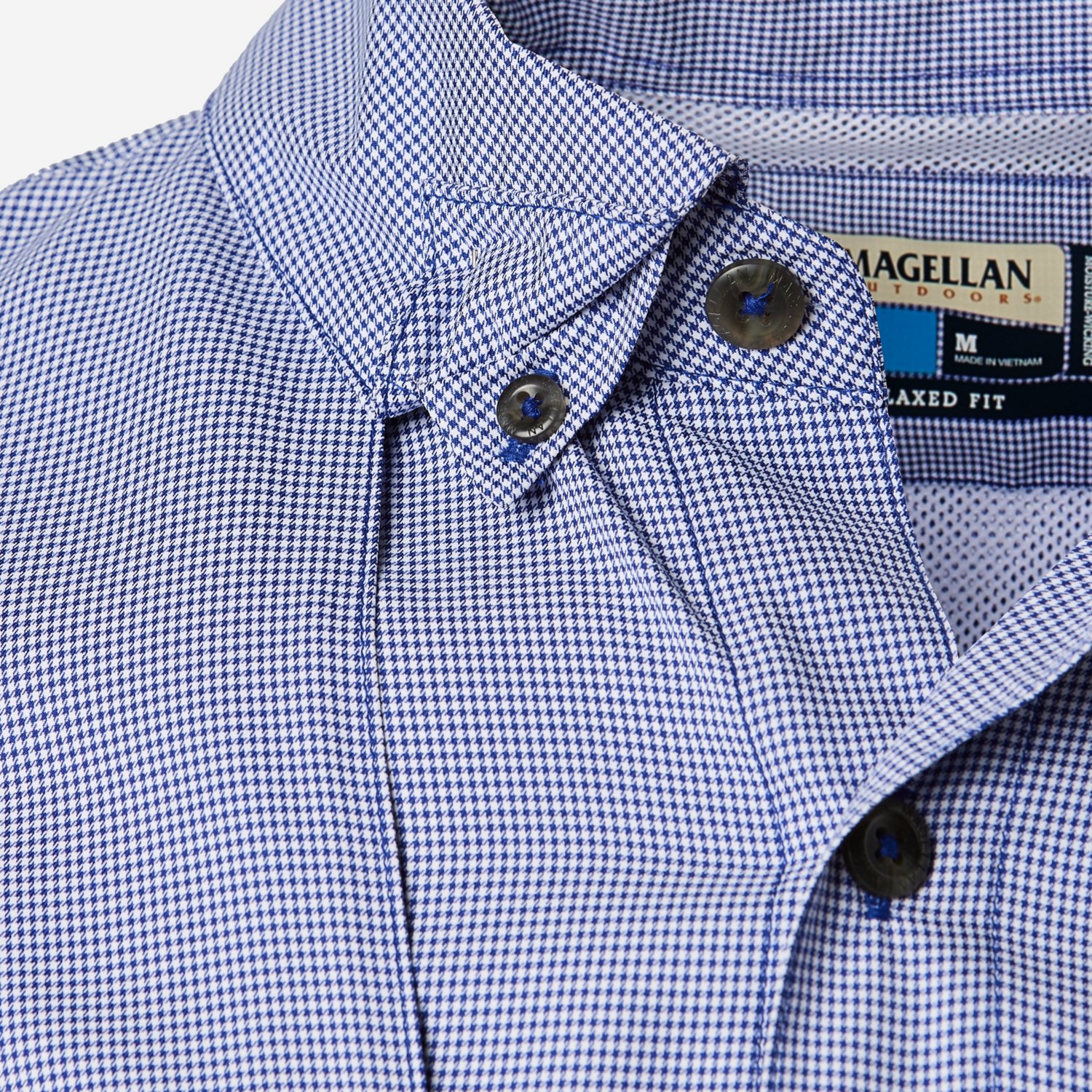 Magellan Outdoors Men's Aransas Pass Mini Check Long Sleeve Fishing Shirt - view number 5