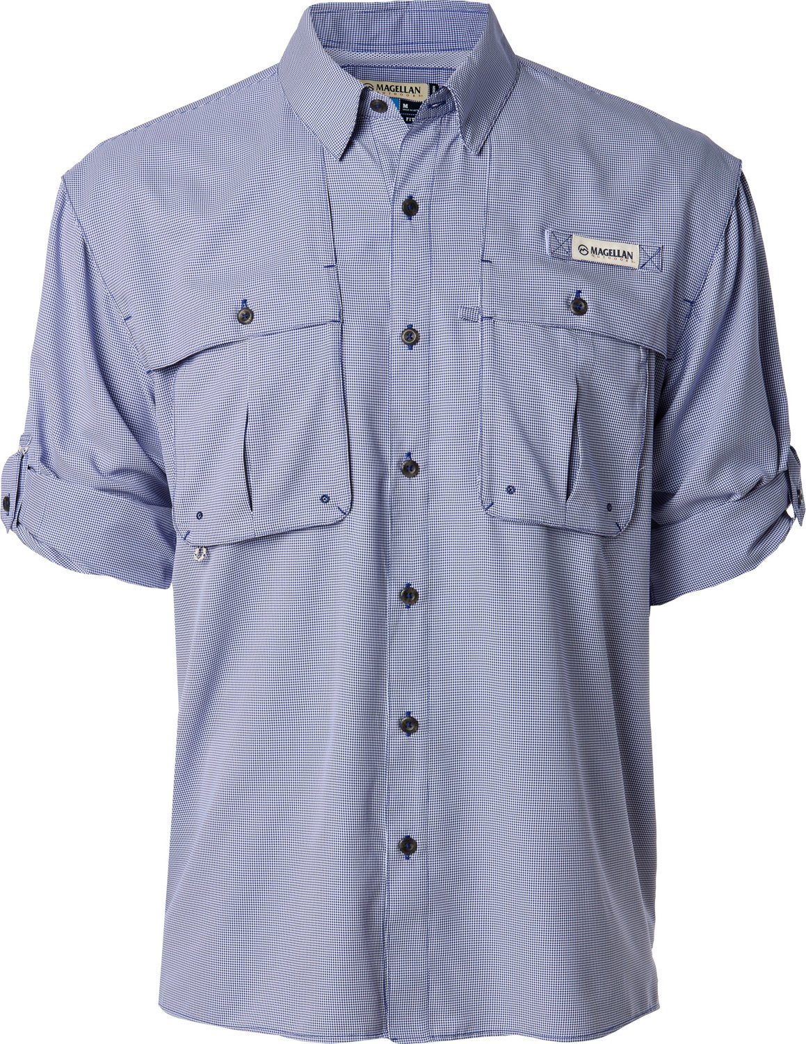 Magellan Outdoors Men's Aransas Pass Mini Check Long Sleeve Fishing Shirt - view number 7