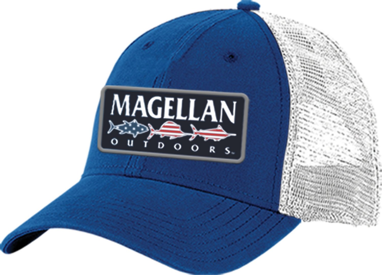 Magellan Outdoors Men's Hat Cap Blue/White Mesh 