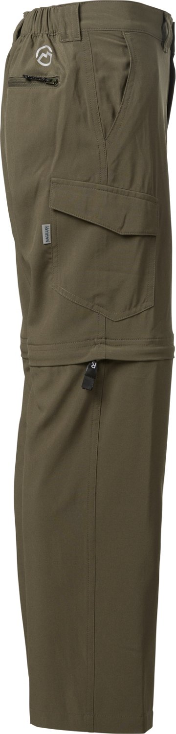 Magellan Outdoor tan hiking fishing convertible zip off cargo nylon pants  shorts