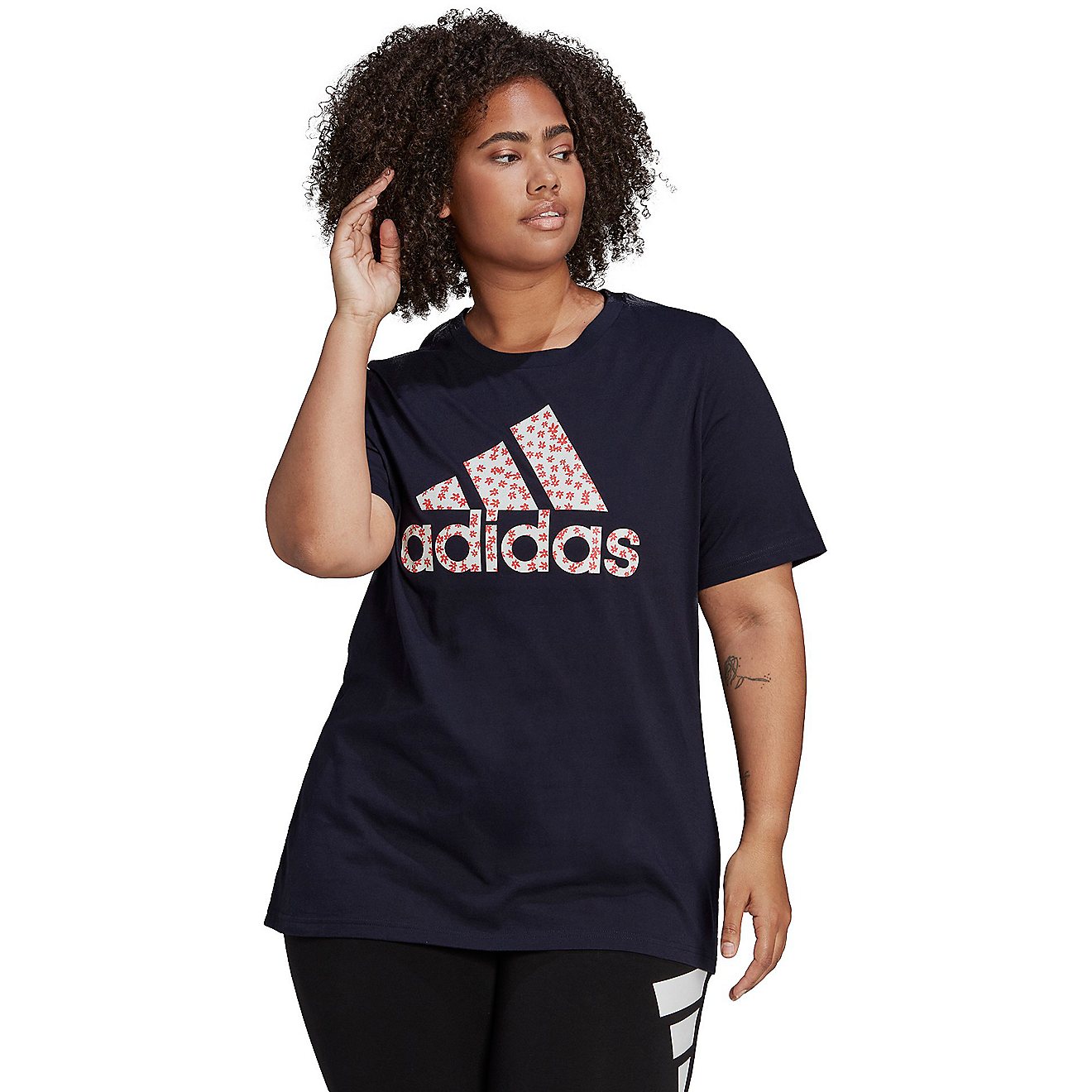 adidas Women's Ditsy Floral Plus Size Graphic T-shirt                                                                            - view number 1