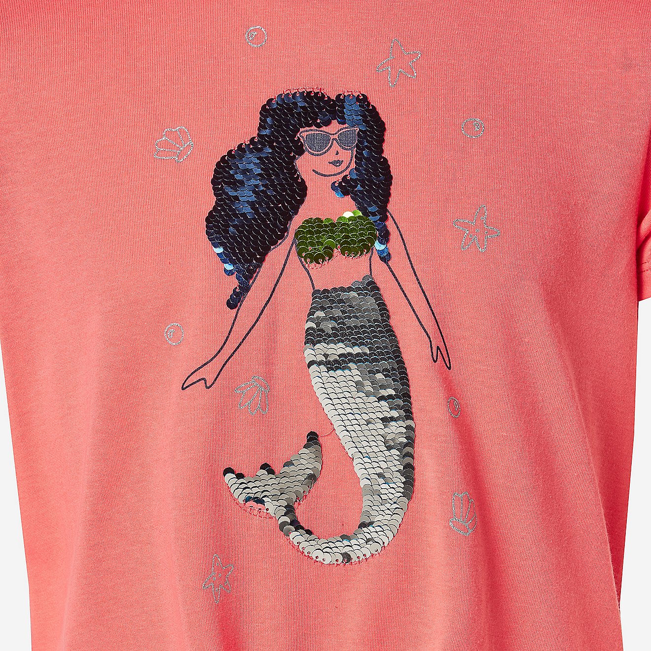 BCG Girls’ Mermaid Flip Sequin Tie T-shirt                                                                                     - view number 3
