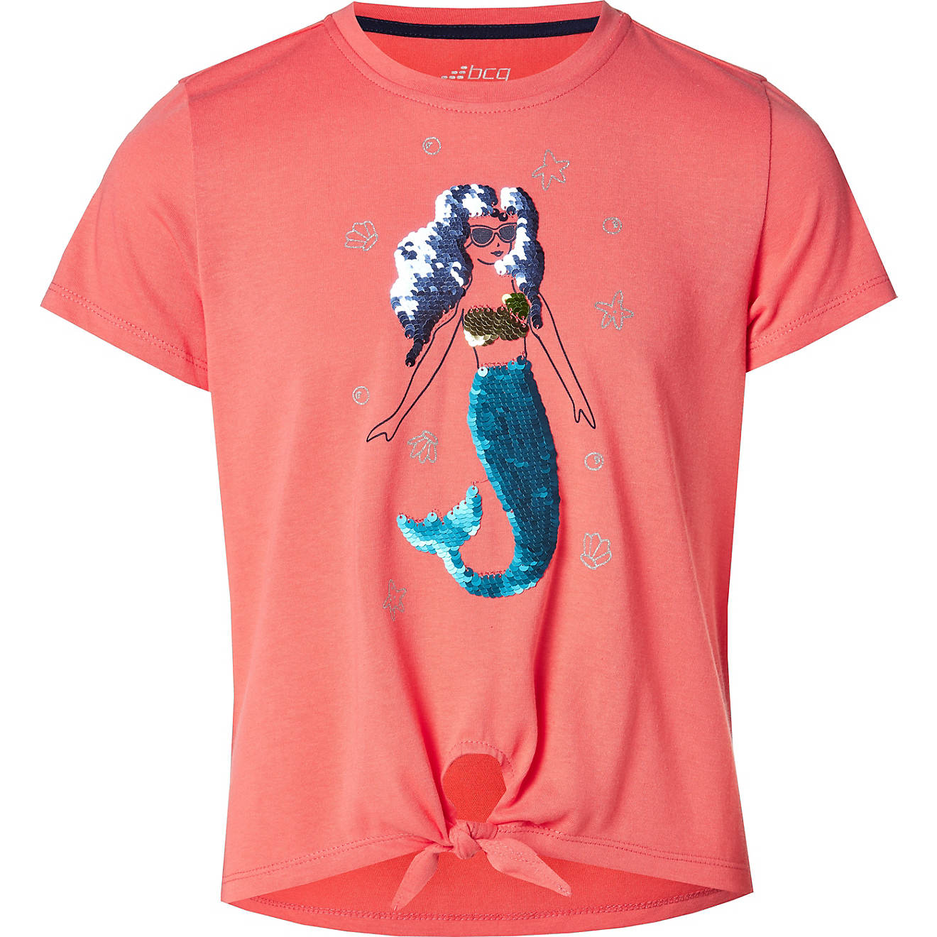 BCG Girls’ Mermaid Flip Sequin Tie T-shirt                                                                                     - view number 1