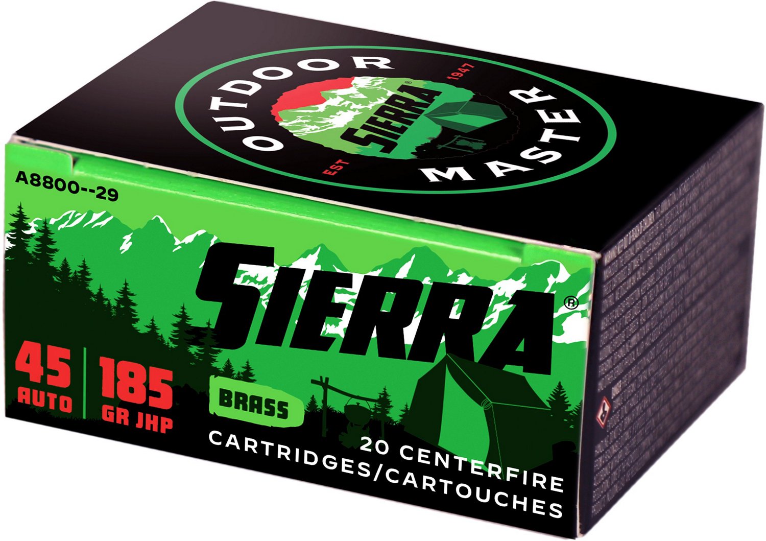 Sierra Outdoor Master .45 Automatic 185-Grain Ammunition- 20 Rounds |  Academy