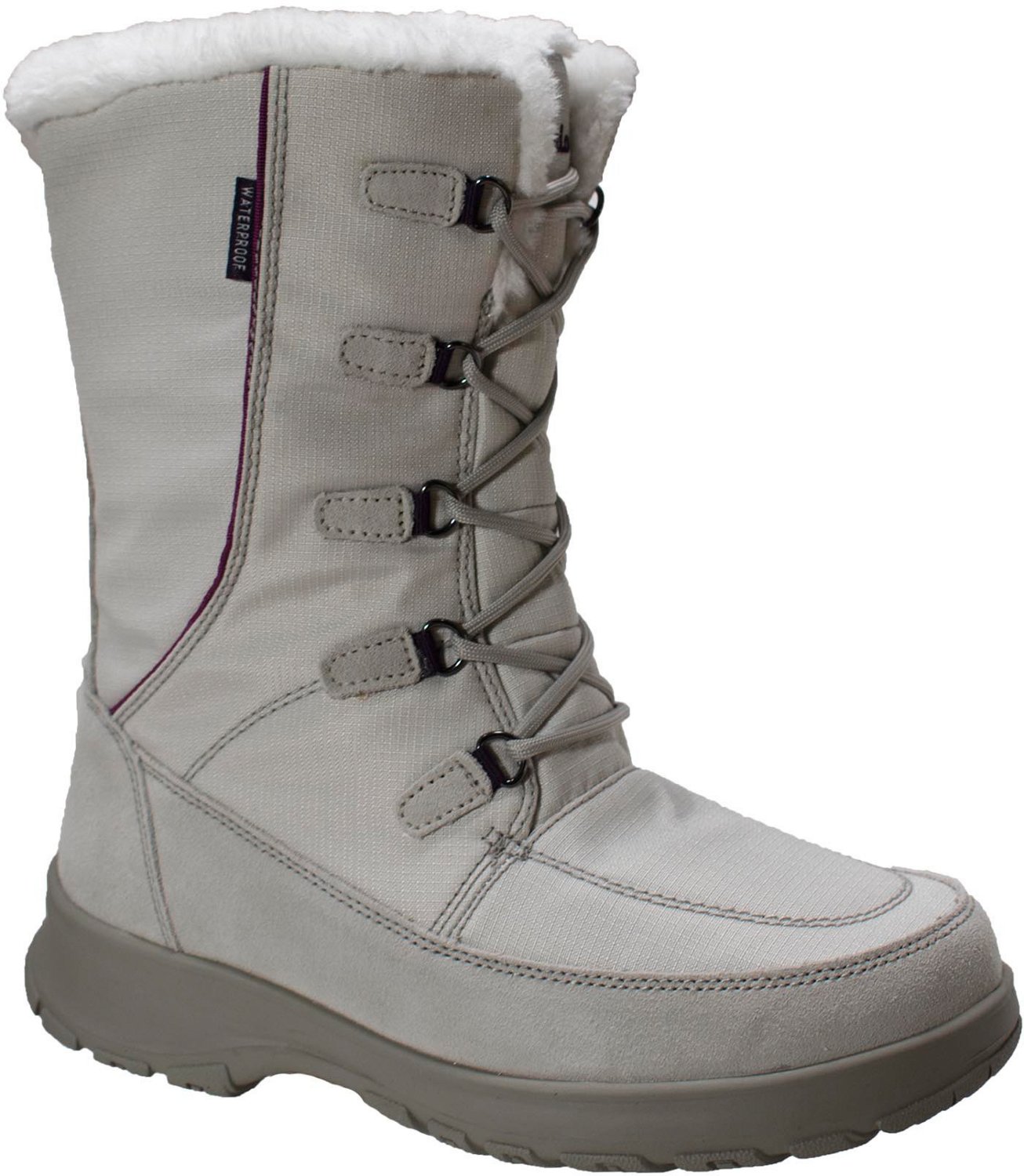 WinterTec Women's Waterproof Nylon Suede Trim Winter Boots | Academy