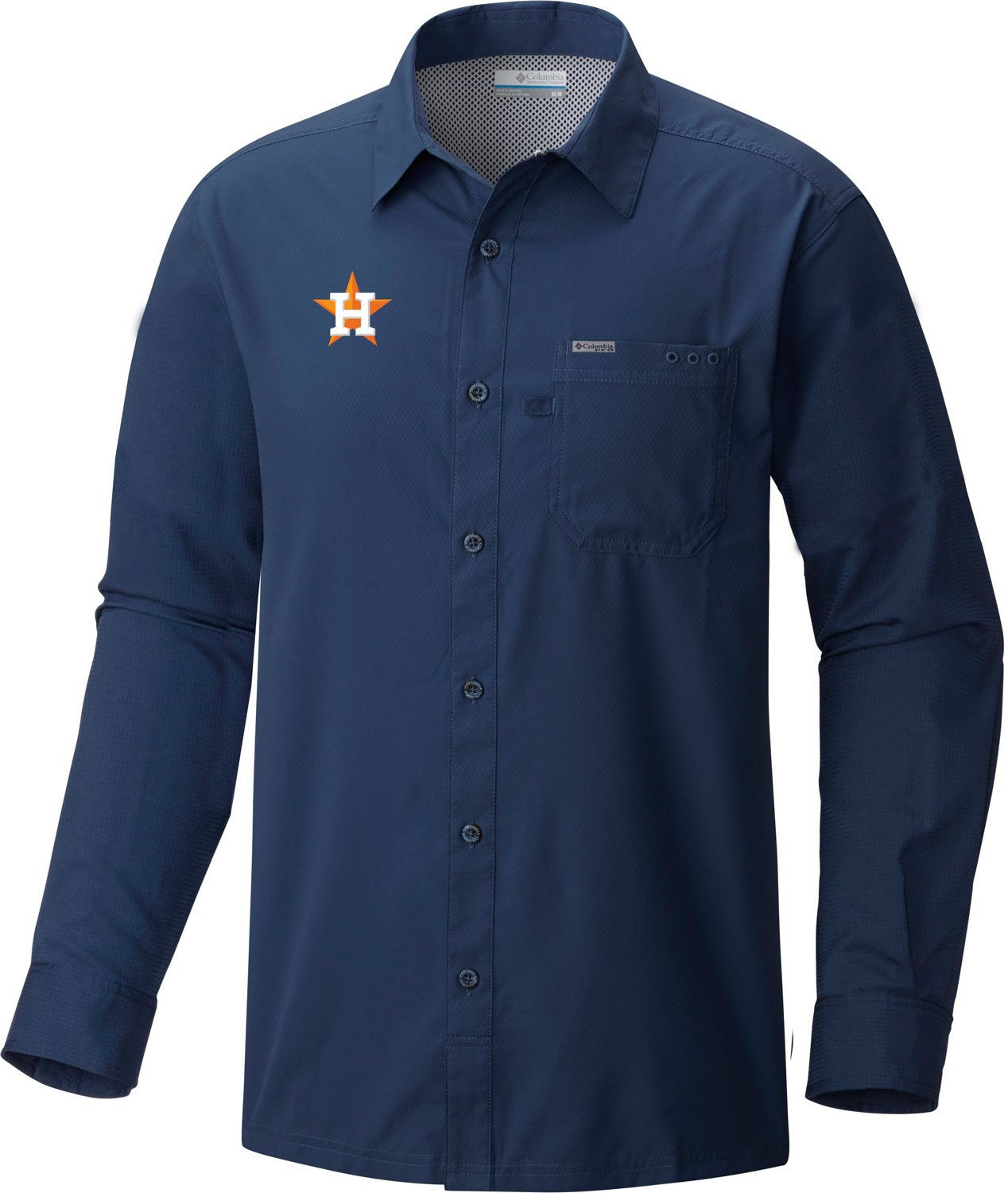 Columbia Sportswear Men's Houston Astros PFG Slack Tide Long Sleeve Shirt