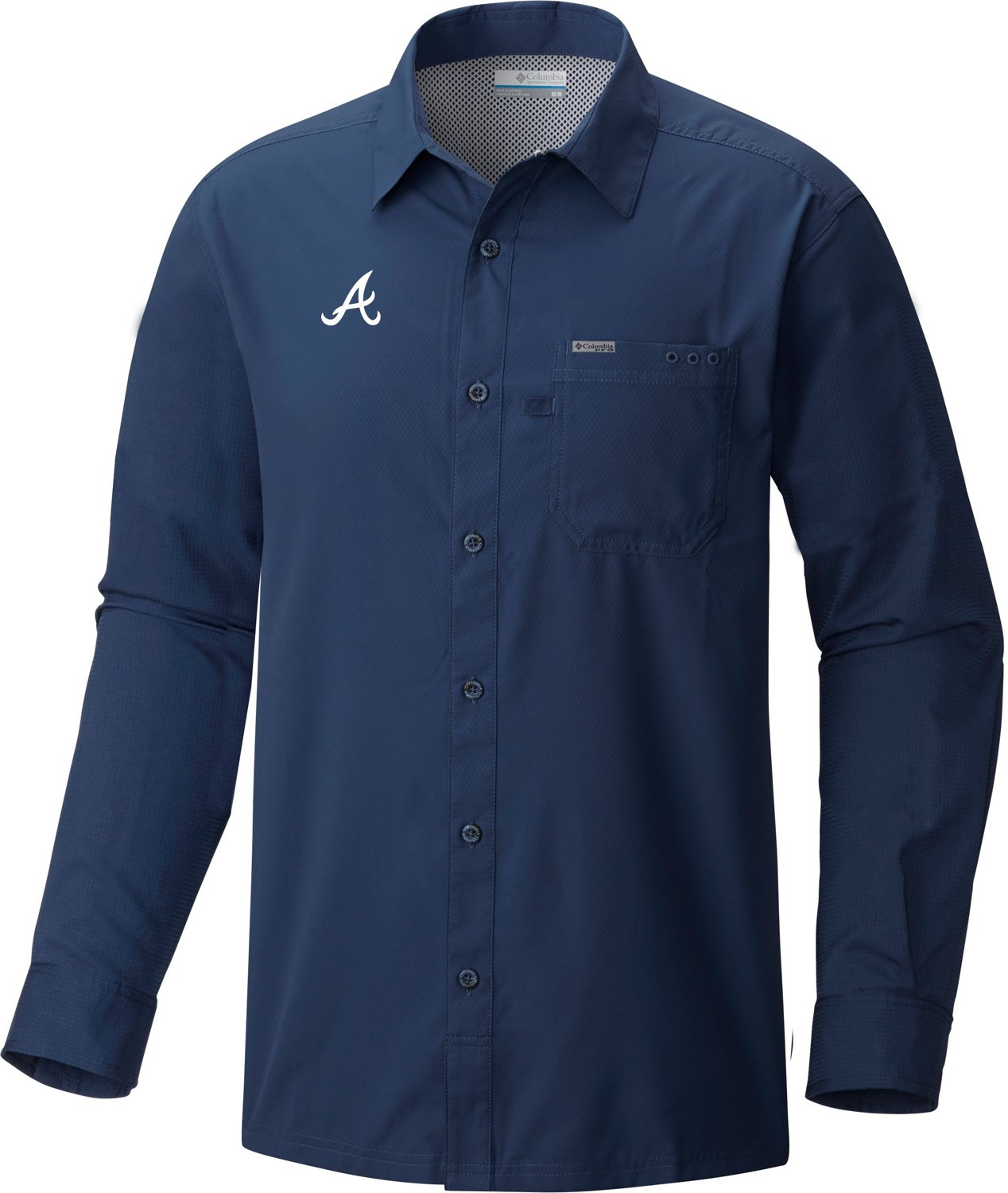 Atlanta Braves Columbia Terminal Tackle Long Sleeve Hoodie T-Shirt - Navy