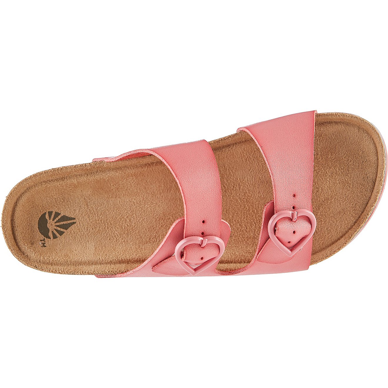 O’Rageous Girls’ 2 Buckle Heart Footbed Sandals                                                                              - view number 3