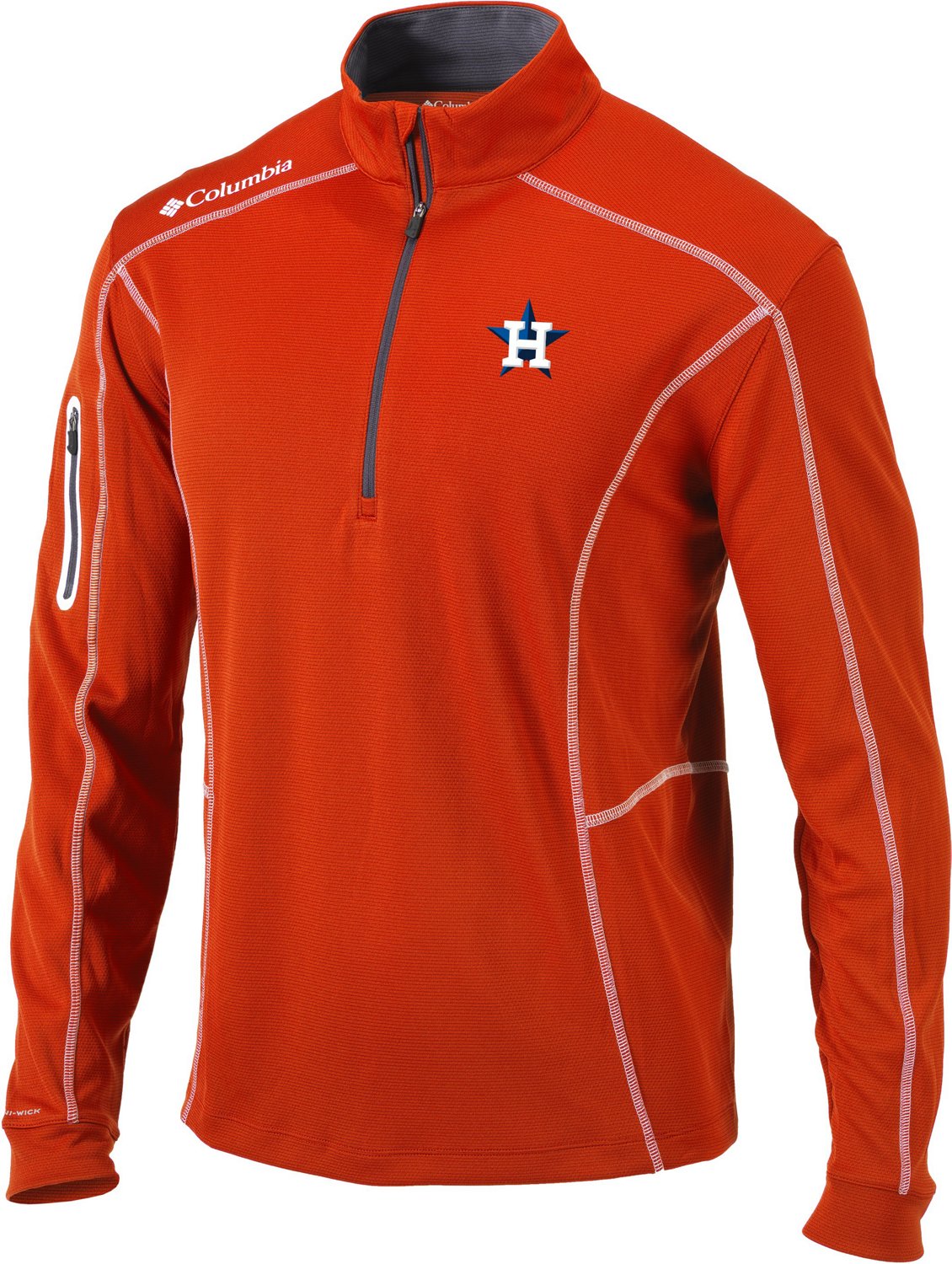 Columbia Sportswear Men's Houston Astros Shotgun 1/4 Zip Pullover Academy