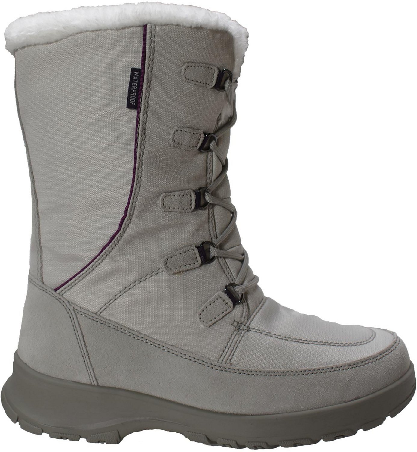 WinterTec Women's Waterproof Nylon Suede Trim Winter Boots | Academy