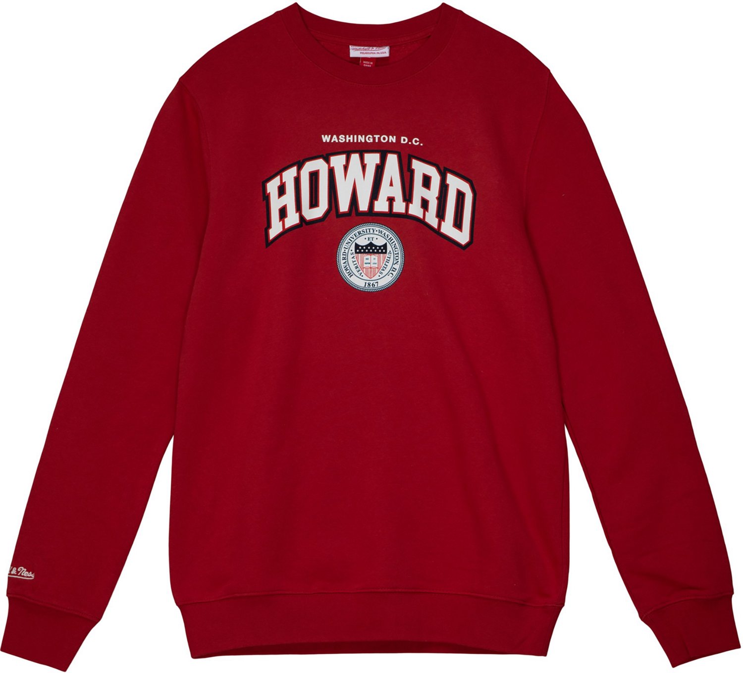Mitchell & Ness Men's Howard University Classic Crew Neck Long Sleeve T-shirt
