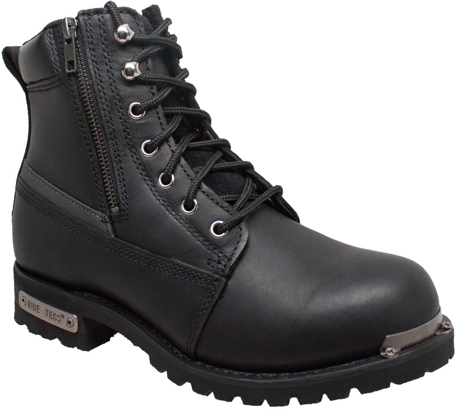 RideTec Men's Reflective Double Zipper Biker Boots                                                                               - view number 2