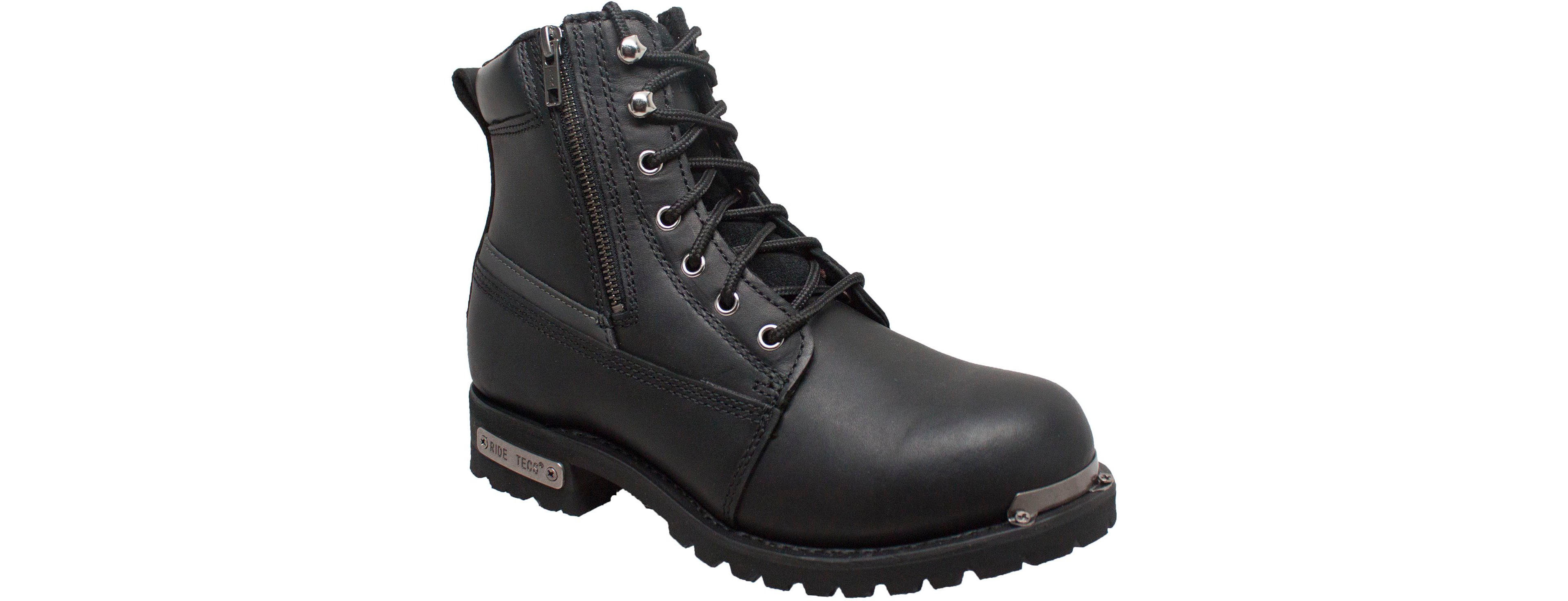 RideTec Men's Reflective Double Zipper Biker Boots
