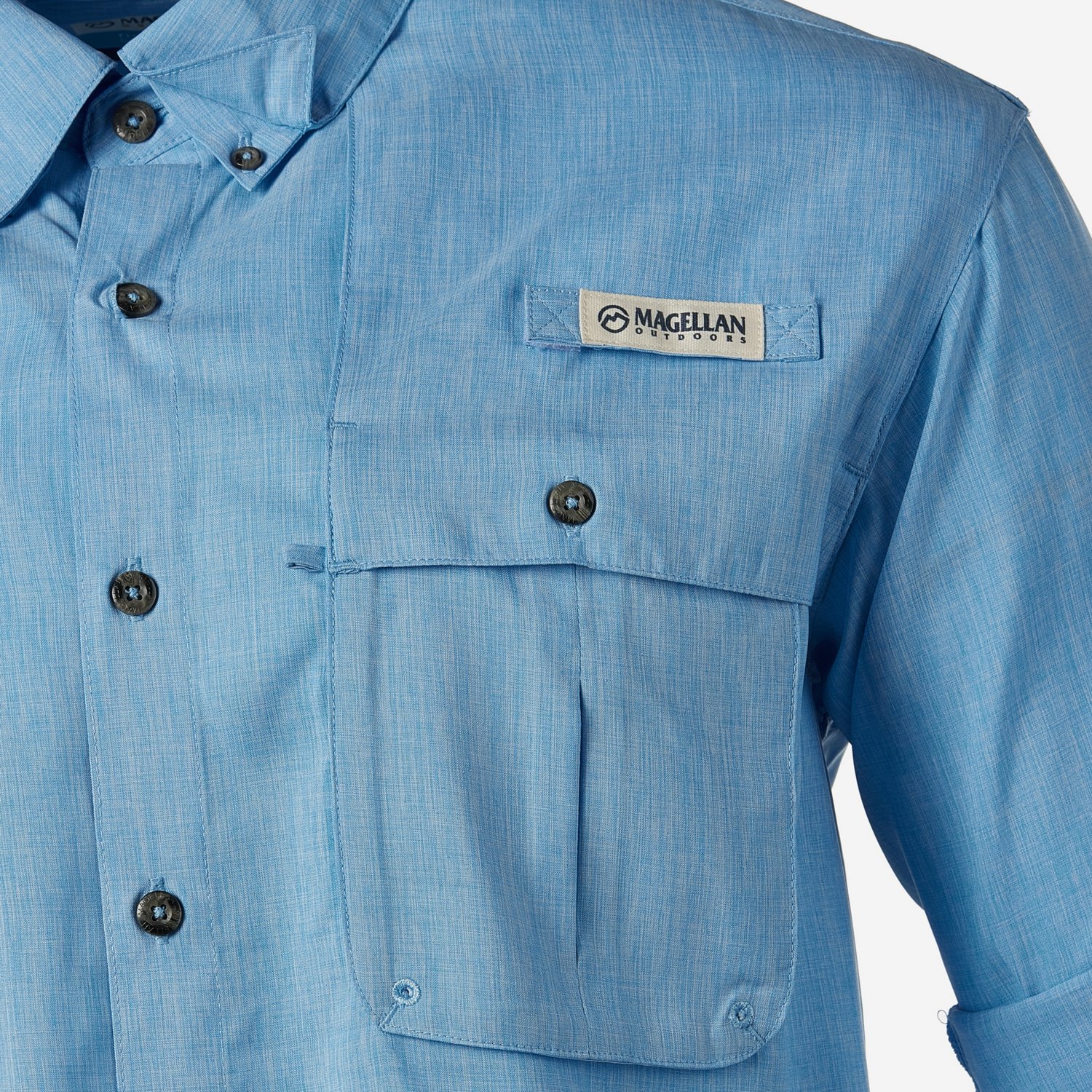 Magellan Outdoors Men's Aransas Pass Heather Long Sleeve Fishing Shirt