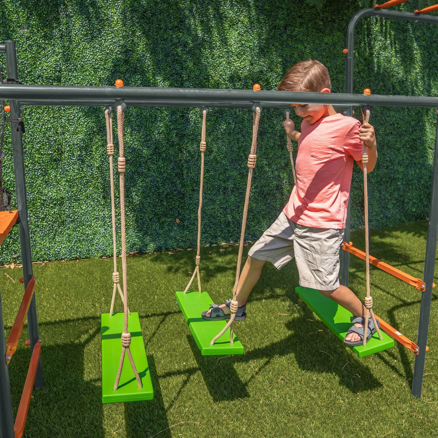 Jungle Warrior Metal Swing Set Academy