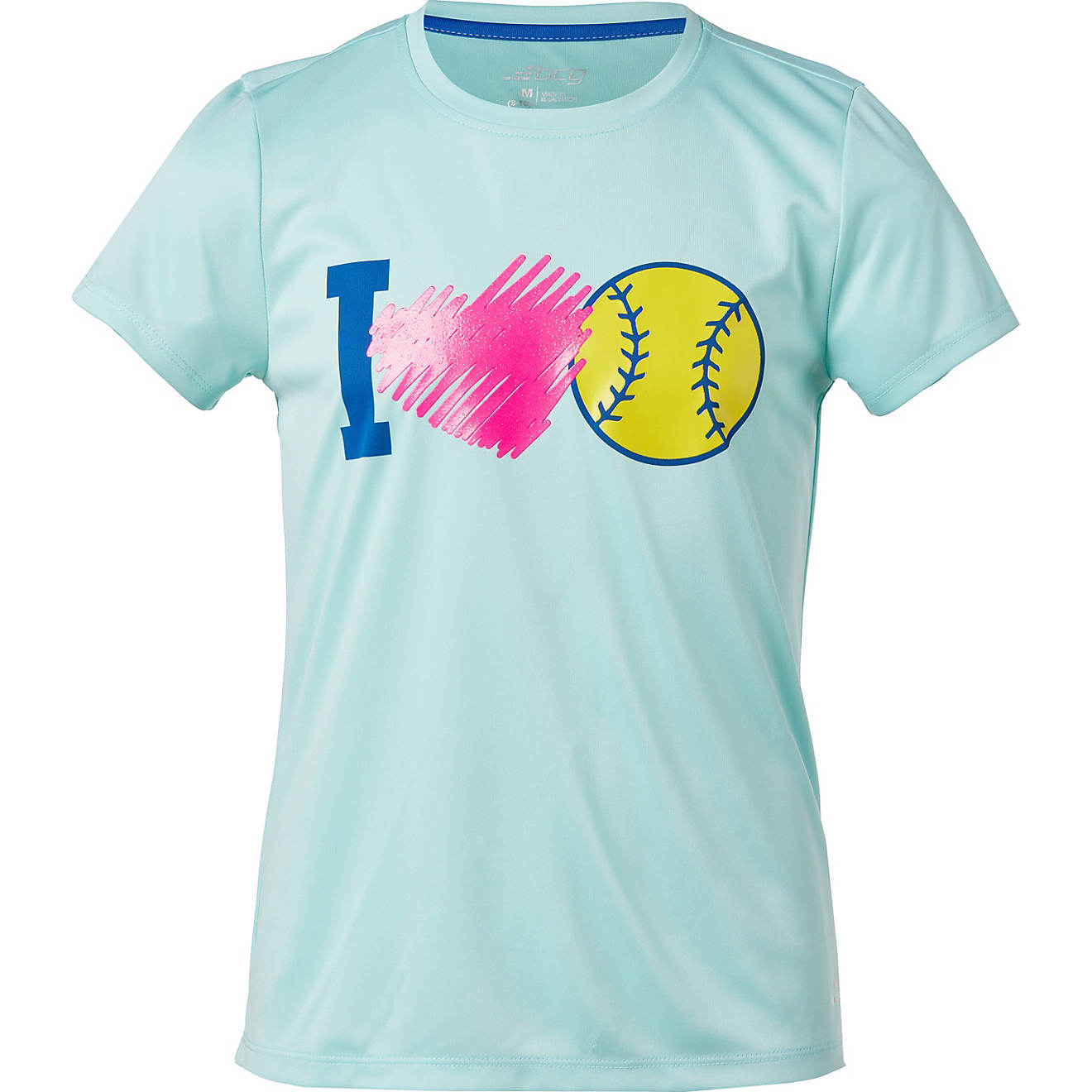 BCG Girls' I Love Softball Turbo Graphic Short Sleeve T-shirt                                                                    - view number 1