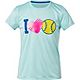 BCG Girls' I Love Softball Turbo Graphic Short Sleeve T-shirt                                                                    - view number 1 image