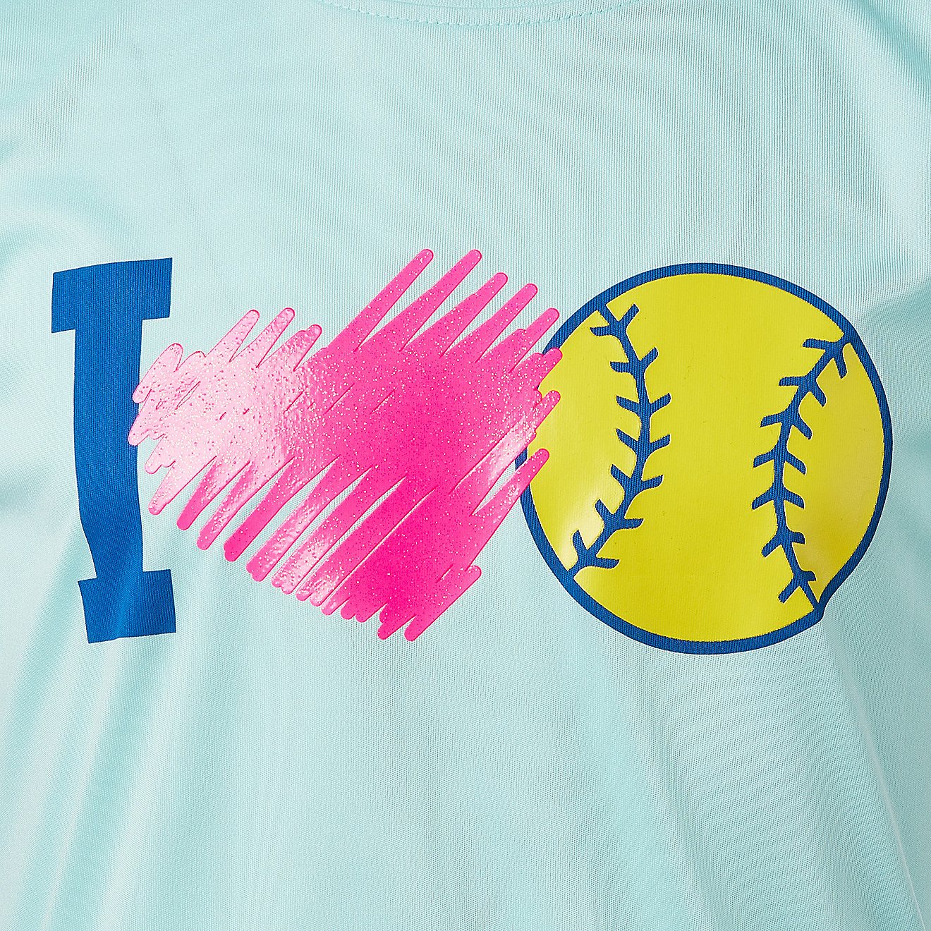 BCG Girls' I Love Softball Turbo Graphic Short Sleeve T-shirt                                                                    - view number 3