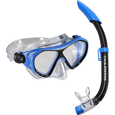 Adult Mask and Snorkel Set Snorkeling Gear Goggles and Snorkel Set Dry Snorkel Mask Scuba Diving Swimming Pool Training Equipment with Carrying Bag for Youth Men Womens 