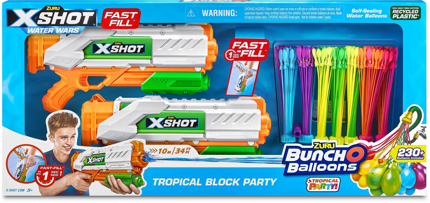 ZURU Fast Fill Block O 5-Pack | Balloons Neon Party Bunch Academy Splash
