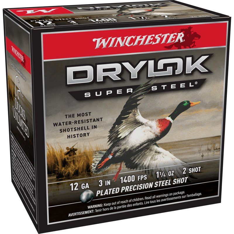 Winchester Super-X Drylok Super Steel 12-Ga. 3″ 1-1/4 oz. Shotshells - 4 - 25 Rounds