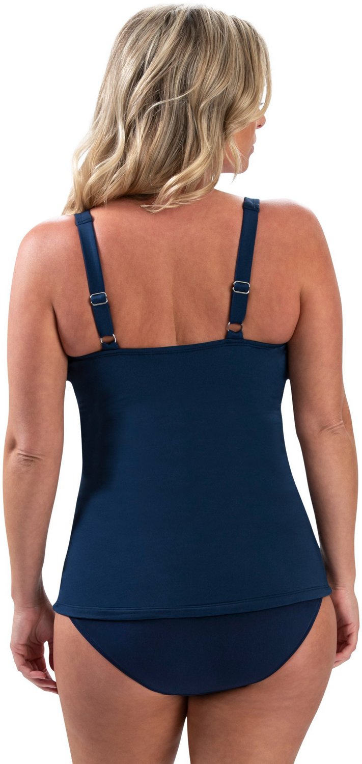 Dolfin Women's Aquashape Colorblock Solid Wrap Tankini Swim Top - view number 2