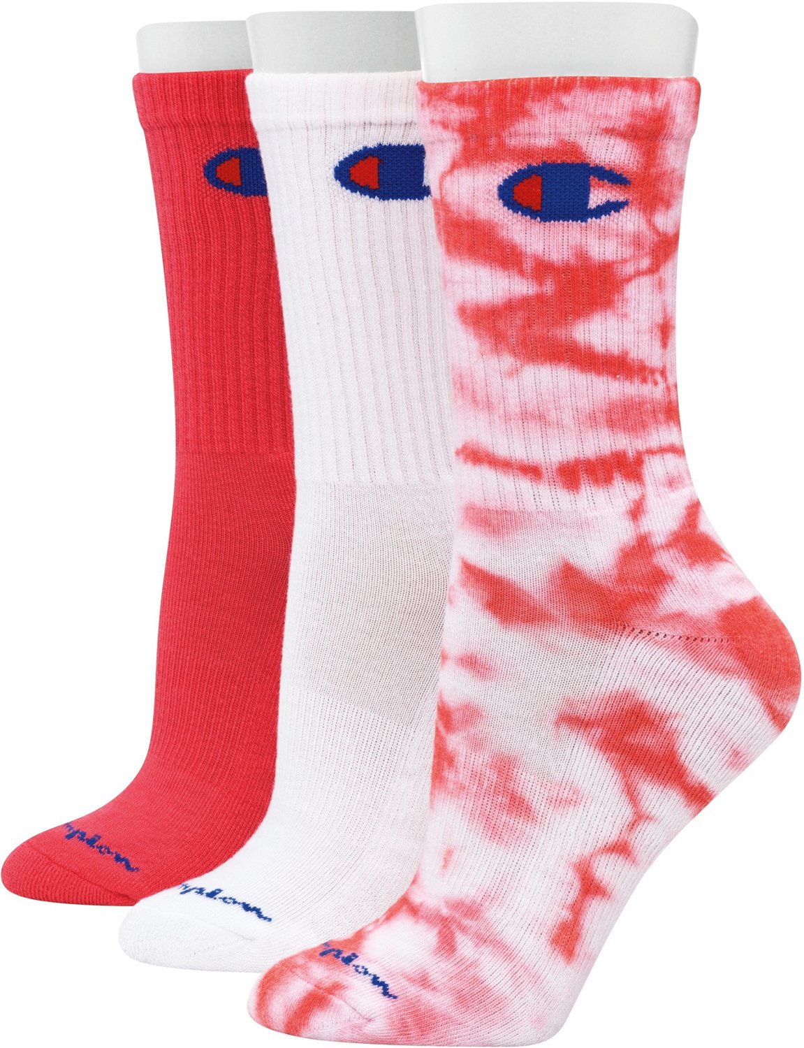 Champion Women's Tie Dye Crew Socks 3 Pack Academy