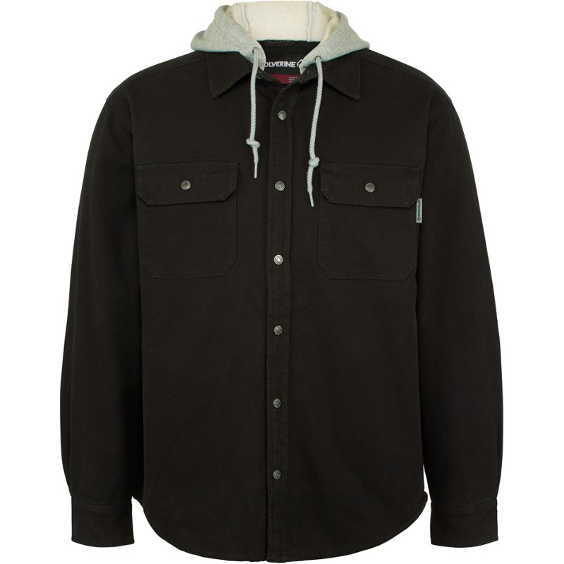 Wolverine Overman Hooded Shirt Jacket Black, Medium - Men's Work Jackets at Academy Sports product image