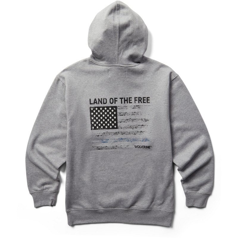 Wolverine Men's Freedom Graphic Long Sleeve Hoodie Gray Light, Medium - Men's Work Jackets at Academy Sports product image