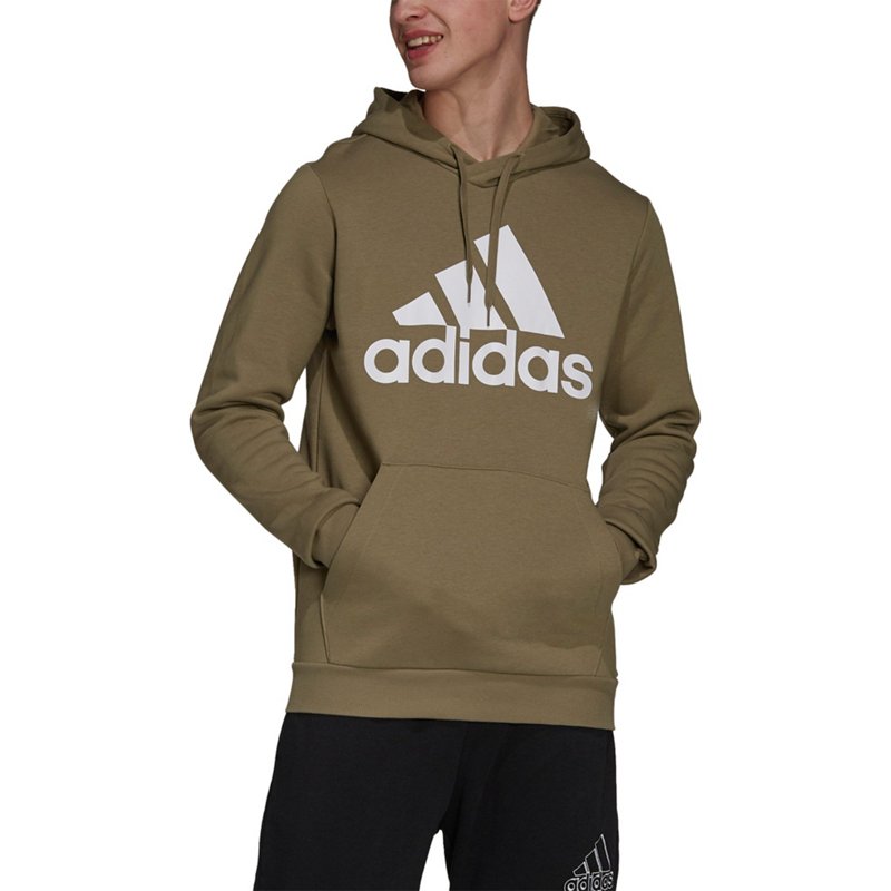 adidas Men’s Badge of Sport Logo Fleece Hoodie Green, Medium - Men's Athletic Fleece at Academy Sports product image
