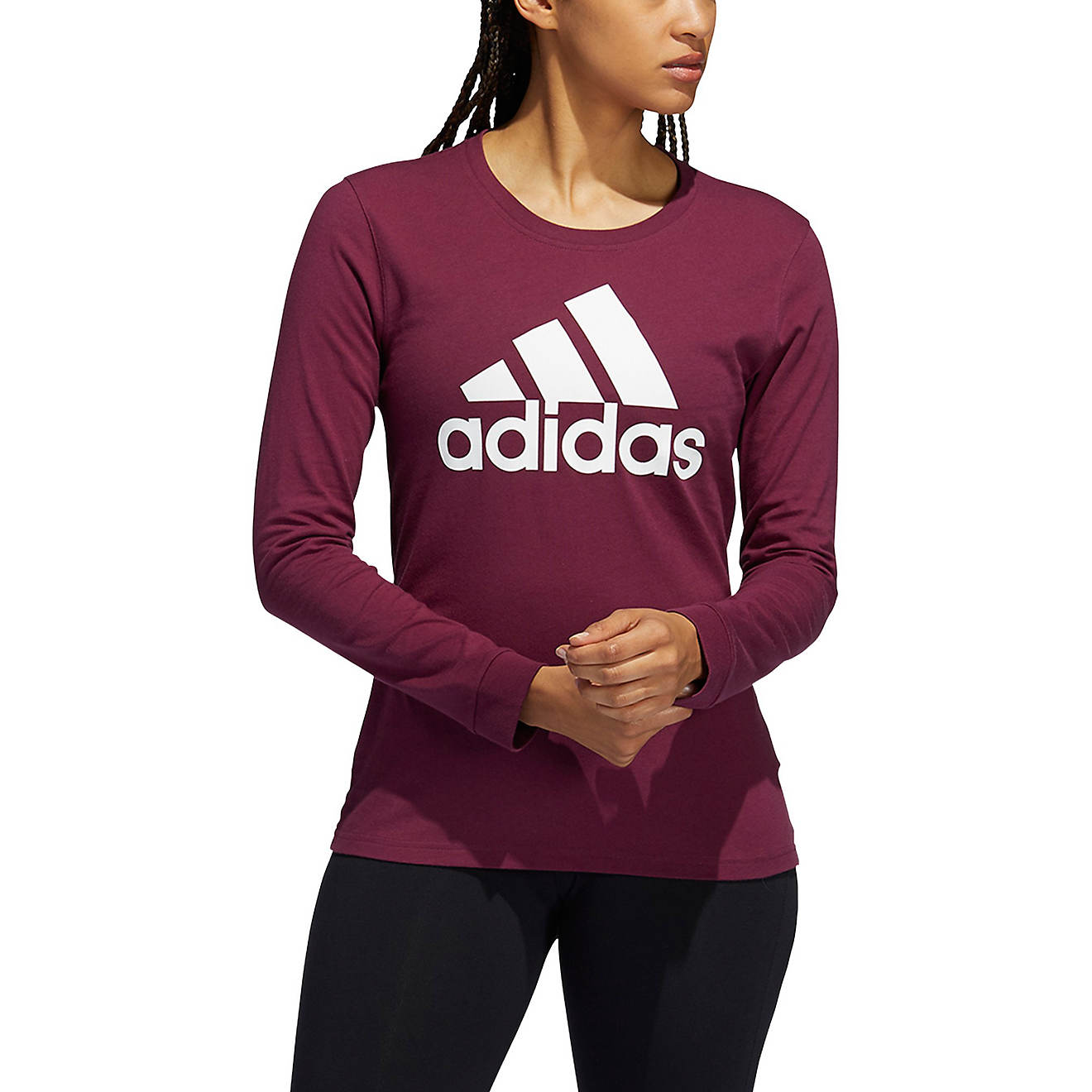 adidas Women's Basic Badge of Sport Long Sleeve T-shirt                                                                          - view number 1