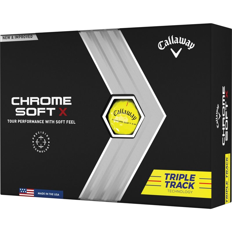 Callaway Chrome Soft X TripleTrack 2022 Golf Balls 12-Pack Yellow - Golf Balls at Academy Sports