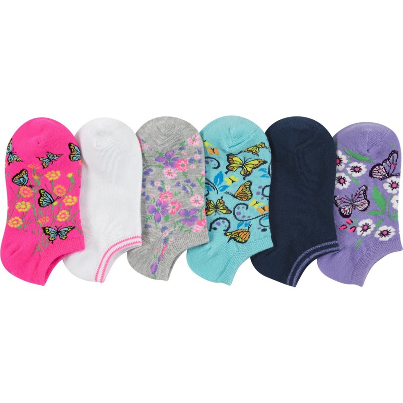 BCG Butterfly Floral No Show Socks 6 Pack, Small - Dress And Casual Socks at Academy Sports