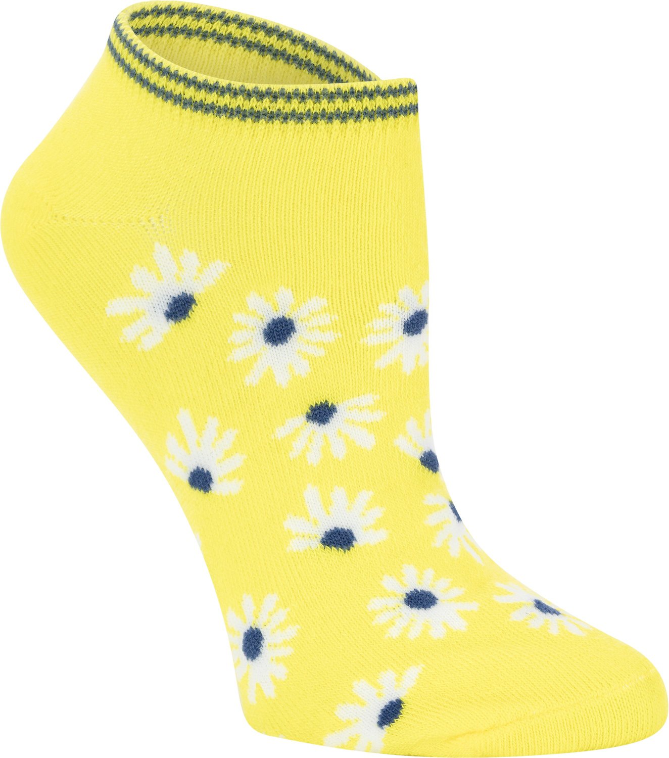 BCG Floral Stripe No Show Socks 6 Pack Academy