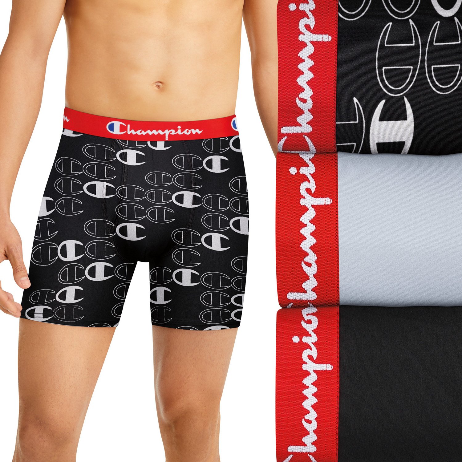 Champion Men #39 s Lightweight Stretch Boxers 3 Pack Academy