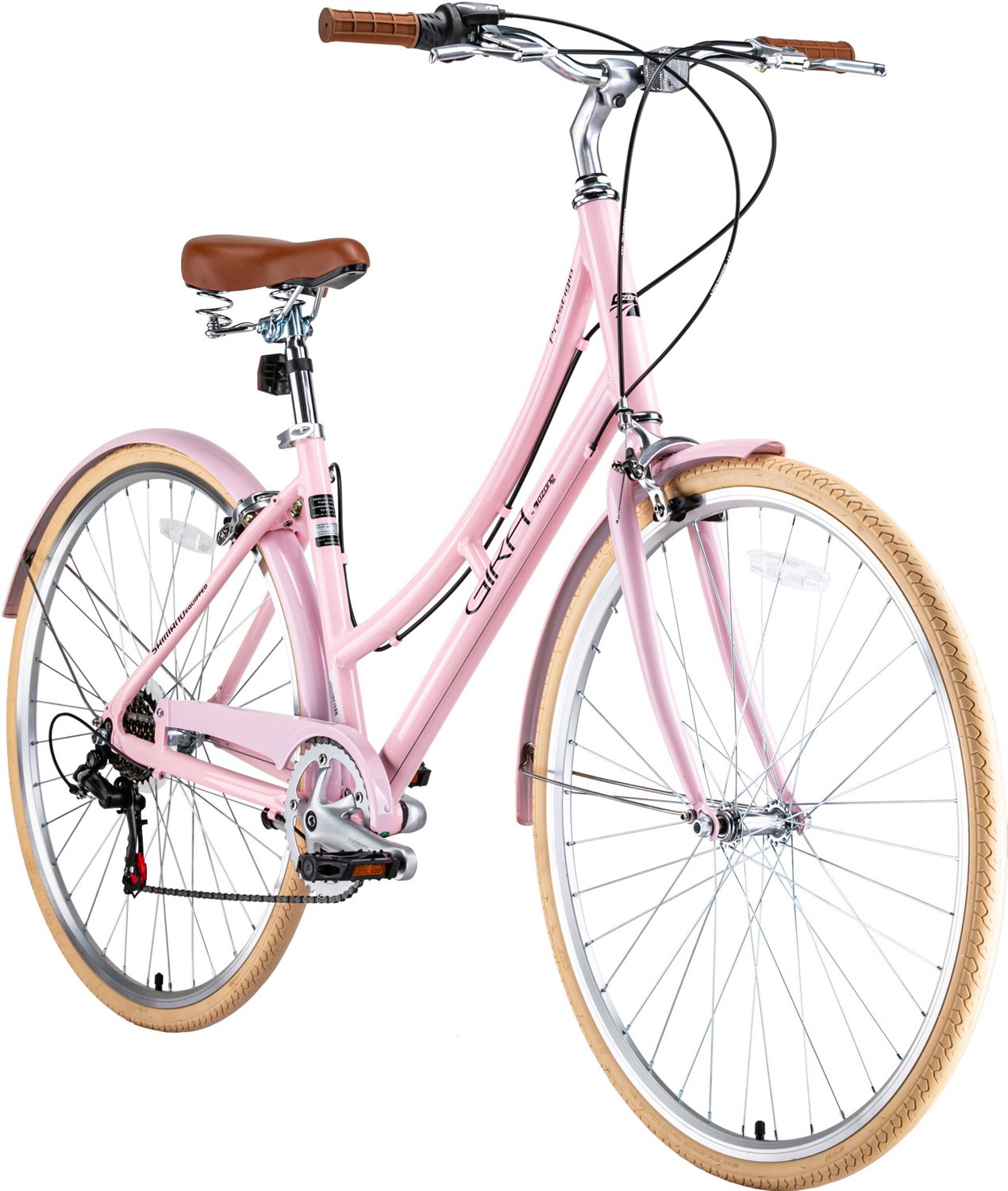 Ladies pink 2024 hybrid bike