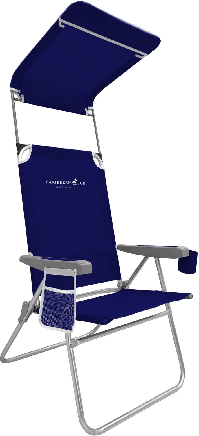 Caribbean Joe Folding Beach Chair w/ Canopy