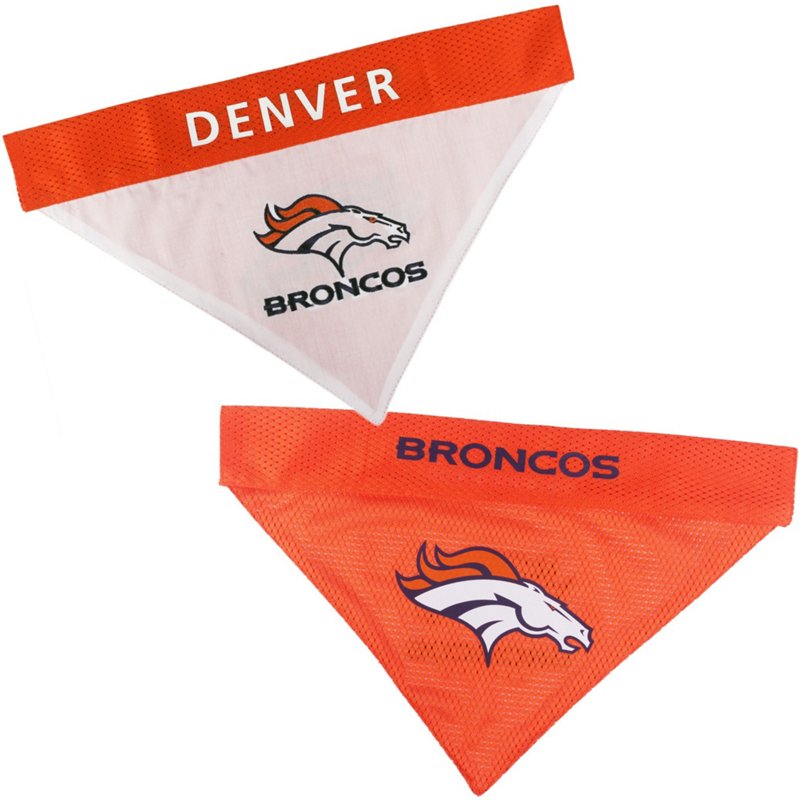 Denver Broncos Reversible Dog Bandana Collar Slider - Small/Medium