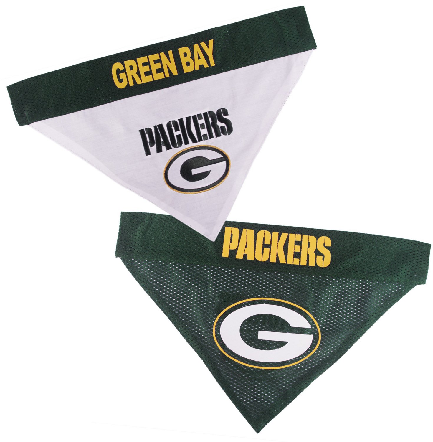 Green Bay Packers Reversible Pet Bandana Small Medium