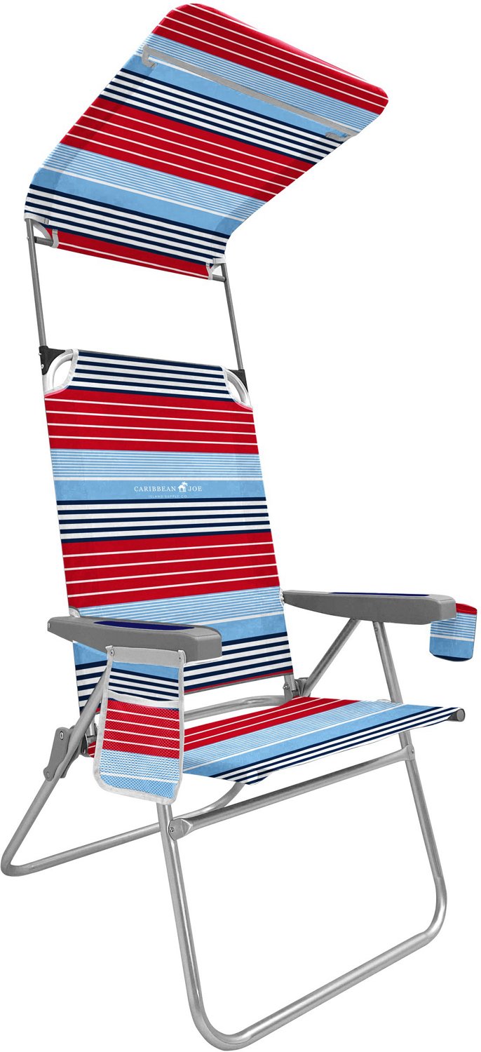 Caribbean Joe Folding Beach Chair w/ Canopy