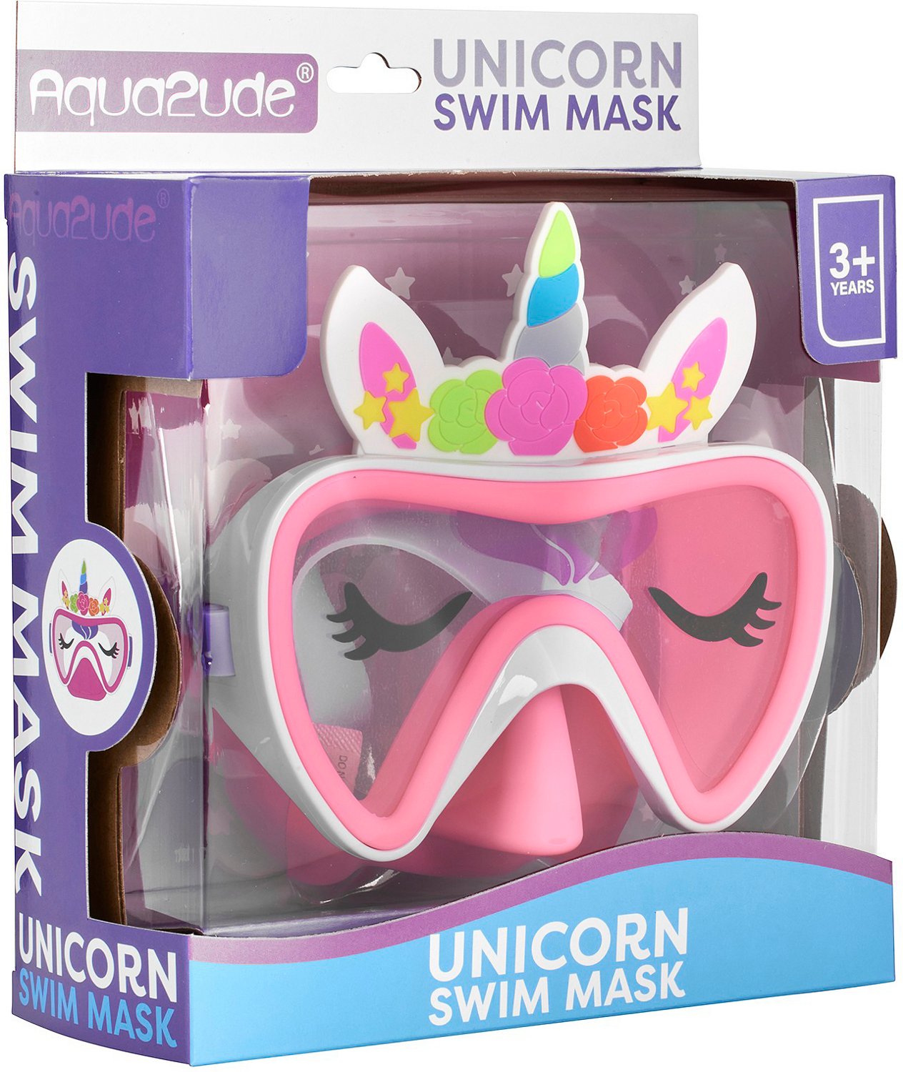 Aqua2ude Girls' Novelty Unicorn Swim Mask                                                                                        - view number 2