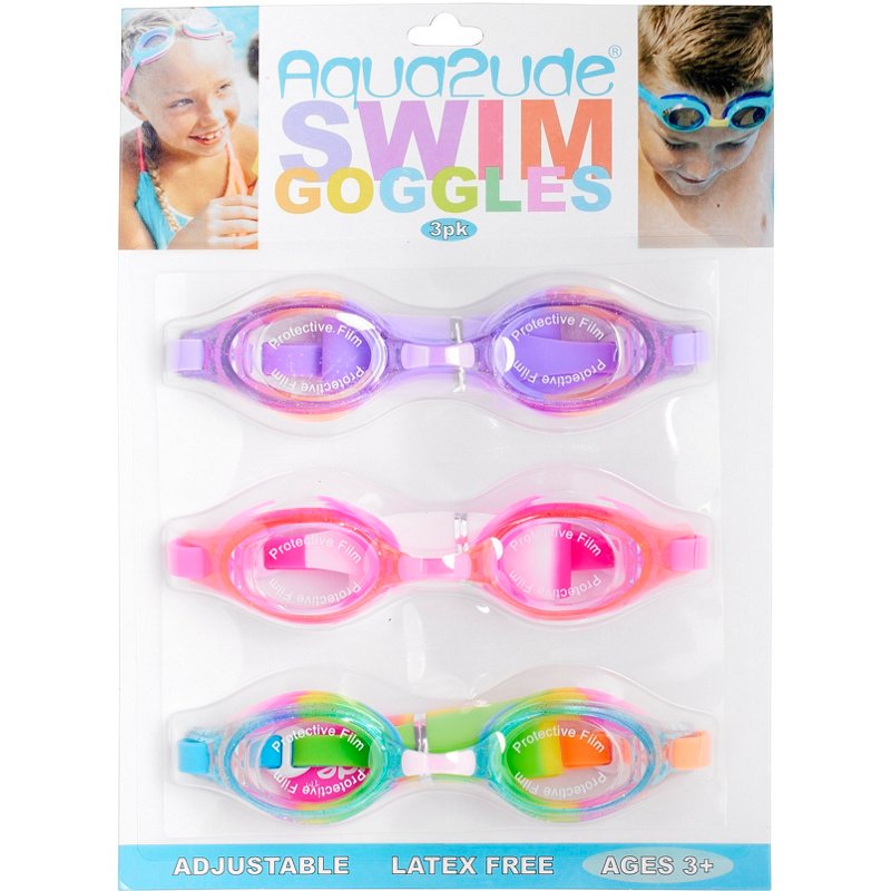 Aqua2ude Swim Goggles 3-Pack Pink Bright/Purple - Swim And Diving Accessories at Academy Sports